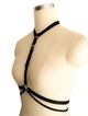 Black elastic open bra, harness - Jelena