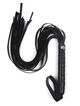 BDSM leather black whip, cut strips