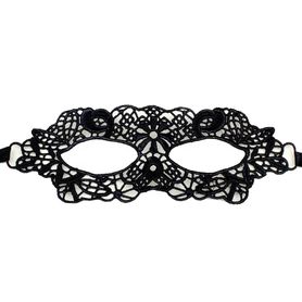 Lace black mask with ribbon - Emily