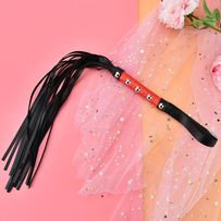 BDSM leather red-black whip, straps