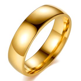 Svadobná obrúčka pre pre muža, chirurgická oceľ lesklej zlatej farby