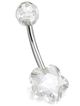 Piercing do pupka z chirurgickej ocele, číry kvietok
