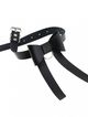 Čierny erotický kožený choker, mašľa a opasok