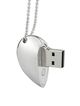 USB šperk pre ženu, náhrdelník srdce s modrými zirkónmi - 8 GB
