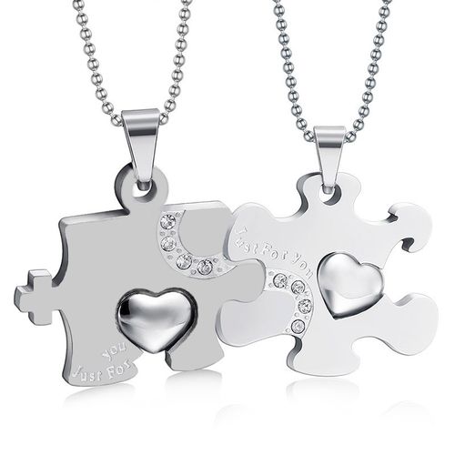 Prívesky pre dvoch, puzzle so srdcom, chirurgická oceľ