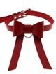 Červený erotický kožený choker, mašle a opasek