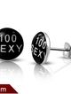 Dámske puzetové náušnice "100 SEXY", chirurgická oceľ