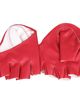 Red fingerless leather gloves