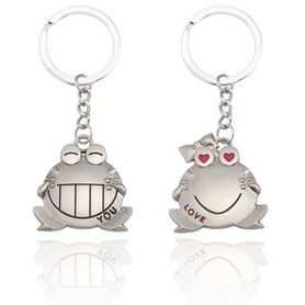 Kľúčenky pre dvoch, dve žabky, nápis "LOVE YOU"