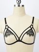 Black open bra, chest harness - Lacey
