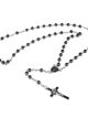 Ruženec na s glazúrovaným krížom, Ježíš Kristus, lesklé kovové koráliky