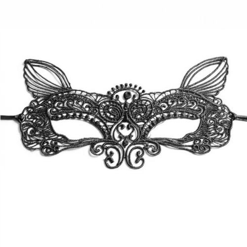 Lace black mask with ribbon - Foxy