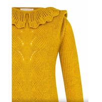 Women's knitted sweater with a collar yellow Dio