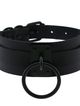 Černý erotický kožený choker, kovové elementy