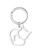 Kľúčenka z chirurgickej ocele, kontúra, mačka a srdce