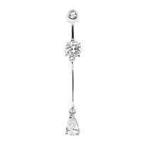 Piercing do pupku s kamienkom, chirurgická oceľ, slza