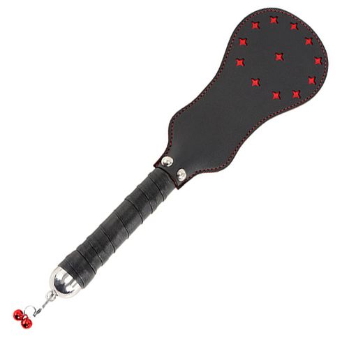 BDSM kožená větší plácačka, černo-červená barva,