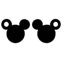 Puzetové náušnice z chirurgickej ocele, Mickey Mouse čiernej farby, dierka