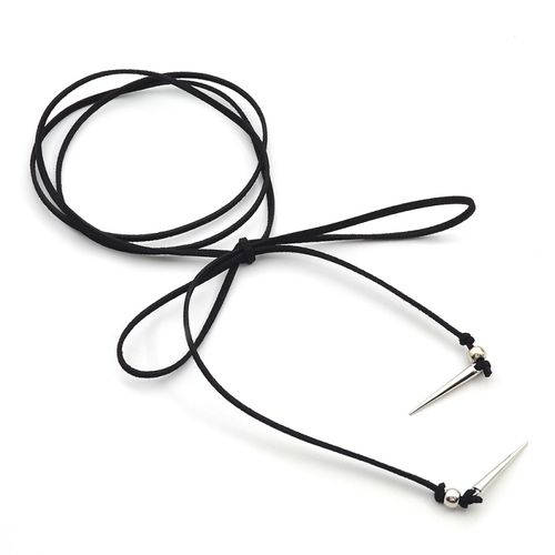 Dámsky náhrdelník choker, čierna zamatová šnúrka - bižutéria