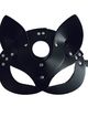 Black cat leather mask, belt and studs