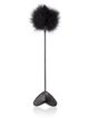 Black tickler with a leather heart, a slapper and a wand