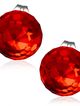 Náušnice guličky z chirurgickej ocele, červené disco gule - 8 mm