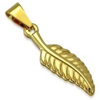 Malý prívesok na retiazku, list zlatej farby z ocele, gravírovanie