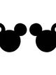 Puzetové náušnice z chirurgickej ocele, Mickey Mouse čiernej farby, dierka
