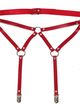 Red leather garter belt, clips