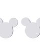 Malé náušnice z chirurgickej ocele, Mickey Mouse striebornej farby