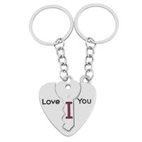 Kľúčenky pre zamilovaných, srdce a kľuč, nápis "I LOVE YOU", číry zirón