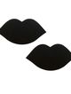 Nipple stickers, black satin lips