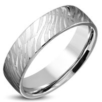 Prsteň z chirurgickej ocele, zebra, strieborná farba