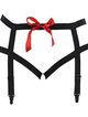 Black-red garter elastic waistband, red bows