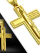 Pánska retiazka na krk s krížom, kráľovský vzor, oceľ, zlatá farba