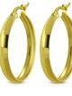 Hladké okrúhle náušnice pre ženu, oceľ zlatej farby - 23 mm