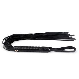 BDSM leather black whip, cut strips