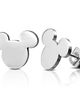 Dámske náušnice z chirurgickej ocele, Mickey Mouse striebornej farby