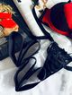 Bondage cuffs on wrists and thighs, tape and Velcro