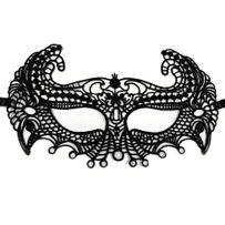 Lace black mask with ribbon - Madlene