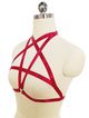 Červená elastická otevřená podprsenka - Pentagram