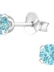 Strieborné náušnice 925, okrúhly blankytný zirkón - 4 mm