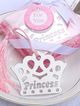 Záložka do knihy, kovová korunka s ružovým strapcom, "PRINCESS"
