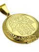 3D medallion for photos of steel, hand of Fatima, gold color, engraving