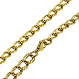 Retiazka na krk z chirurgickej ocele, zlatá farba, vzor "Nonna" - 6/450 mm