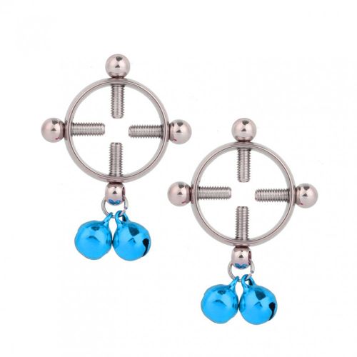 Round clamps for steel nipples, blue ball bells