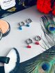 Round clamps for steel nipples, blue ball bells