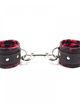 Handcuffs, red-black leopard pattern