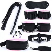 Erotic set of toys, black and pink color - 8 pcs