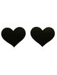 Nipple stickers, black satin hearts